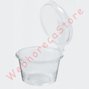 Condiment Sauce Cup Connected Lid 60-90ml Set 50pcs/pack / Tempat Saos Take Away Delivery Tutup PET 2-3oz