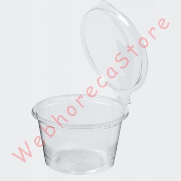 Condiment Sauce Cup Connected Lid 60-90ml Set 50pcs/pack / Tempat Saos Take Away Delivery Tutup PET 2-3oz