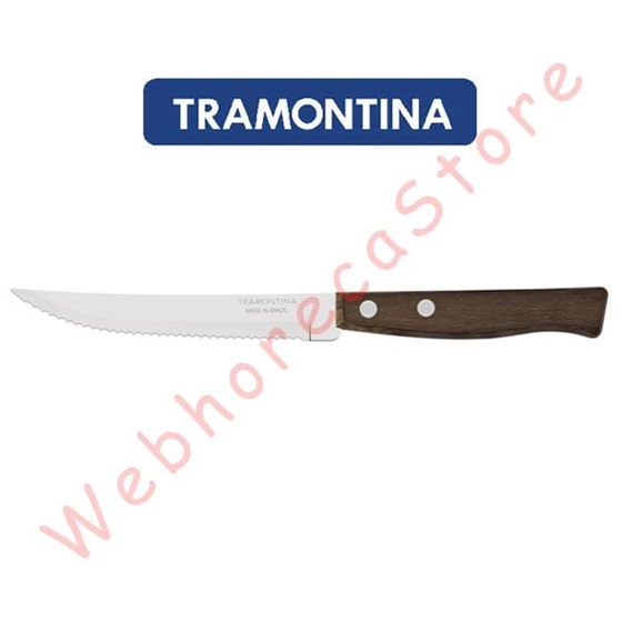 Tramontina Traditional Wooden Handle Cutlery Spoon Fork Steak Knife / Pisau Garpu Sendok Teh Gagang Kayu - Image 2
