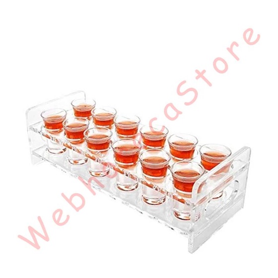 Polycarbonate Bar Liquor Shot Glass Holder Rack Tray Hole 3.7cm/ Nampan Gelas Sloki Acrilic PC