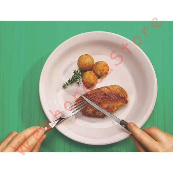 Tramontina Traditional Wooden Handle Cutlery Spoon Fork Steak Knife / Pisau Garpu Sendok Teh Gagang Kayu - Image 4