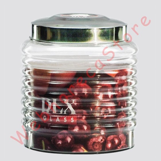DLX Kamma Glass Jar Canister Seal Lid 4.5-6-8-15 L / Toples Kaca Krupuk Kopi Snack Kedap Tutup Stainless