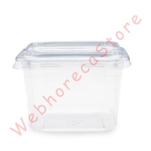 Deli Square Food Container With Lid 16-24oz Set 50pcs/pack / Tempat Salad Buah Segi Take Away Delivery Tutup PET