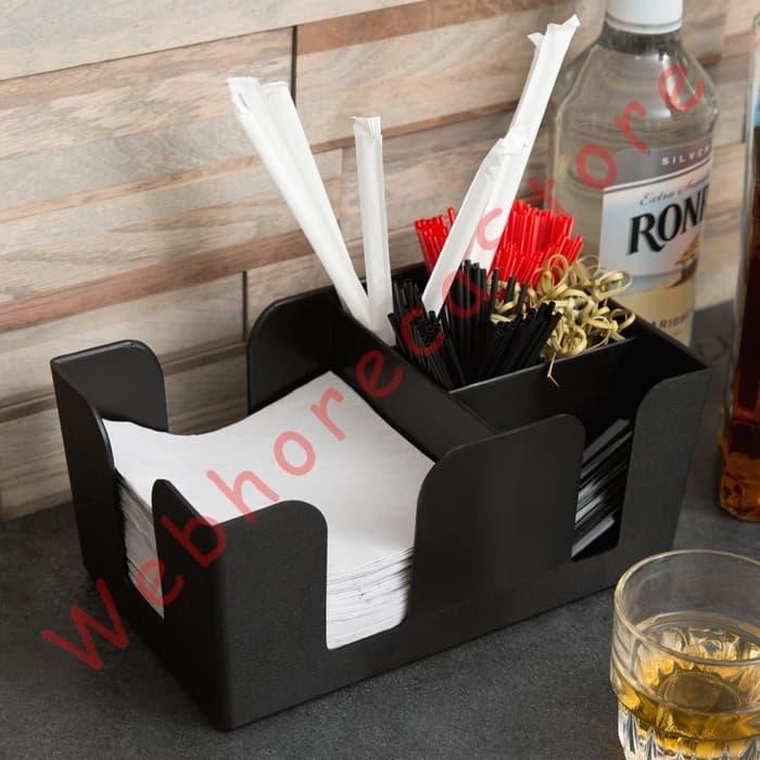 Jiwins Bar Caddy Tissue Straw Stirrer Holder/ Kotak Organizer ABS - Image 3