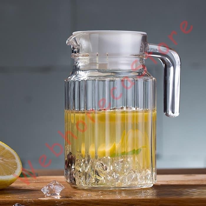 Luminarc Quadro Pitcher Water Jug 0.5-1.1-1.3-1.7-2L/ Kan Air Teko Kaca Tutup Plastik - Image 3