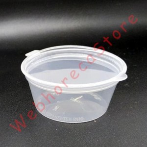 Thinwall Condiment Sauce Cup Connected Lid 25-35-50-60-100-150ml Set 50pcs/pack / Tempat Saos Take Away Delivery Tutup PP