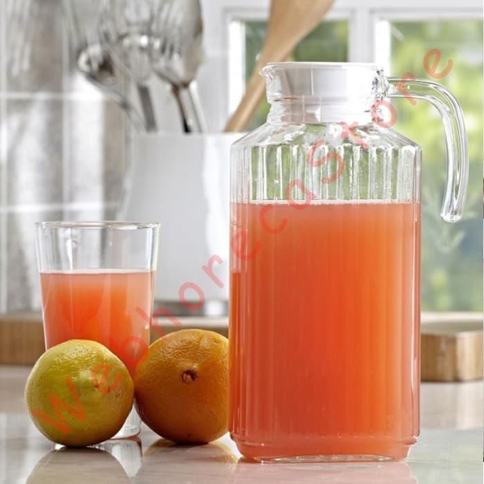 Luminarc Quadro Pitcher Water Jug 0.5-1.1-1.3-1.7-2L/ Kan Air Teko Kaca Tutup Plastik - Image 5