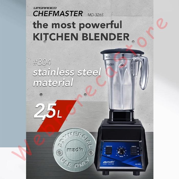 Madin Wet Dry Blender Food Processor Stainless Jar 304 2.5L 1.8KW MD326S - Image 2
