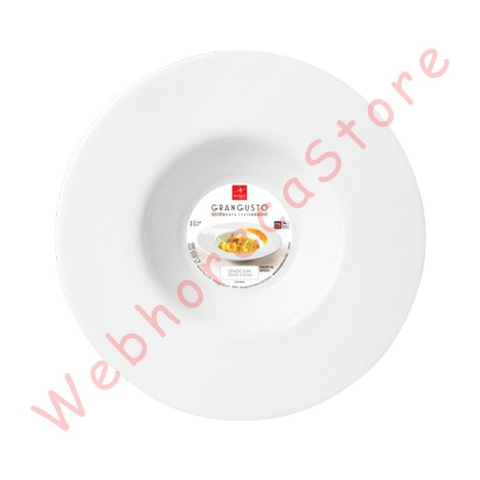 Bormioli Rocco Grangusto Rissotto Rice Pasta Soup Deep Wide Rim Plate 27cm/ Piring Pasta Opal Putih
