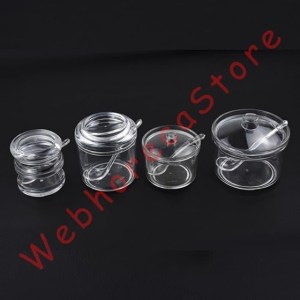 Polycarbonate Sugar Chilli Condiment Bowl Jar Container w Spoon/ Tempat Sambal Acrylic PC