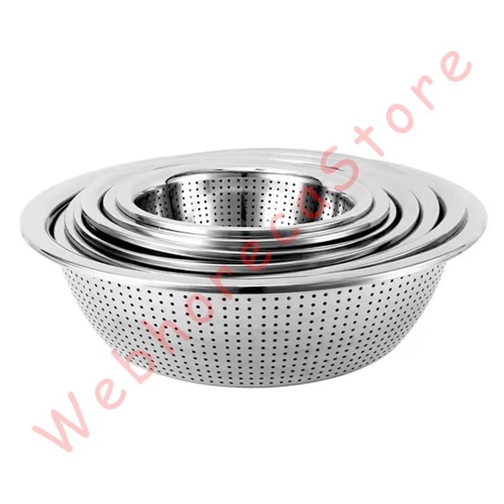 New Mixing Bowl Colander Strainer Stainless/ Mangkok Saringan Cuci Sayur Buah - Image 3