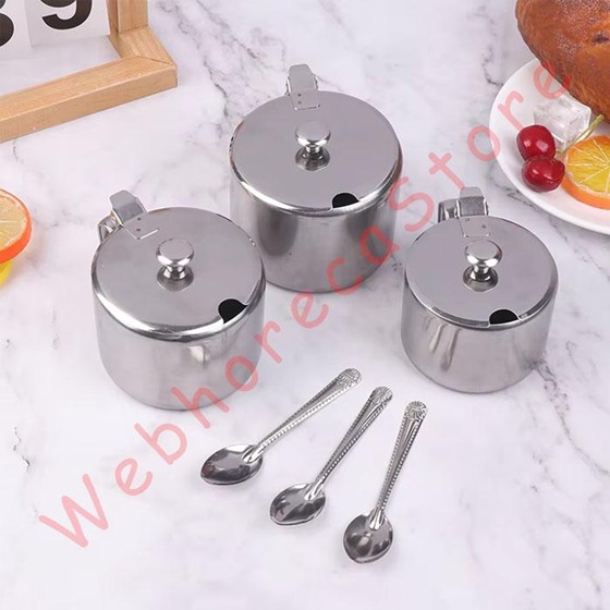 Chilli Sauce Stainless Container w Spoon/ Tempat Saos Sambal Cabe