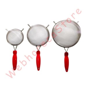 Fine Mesh Strainer Poly Diana Red Handle/ Saringan Halus Stainless Gagang Merah