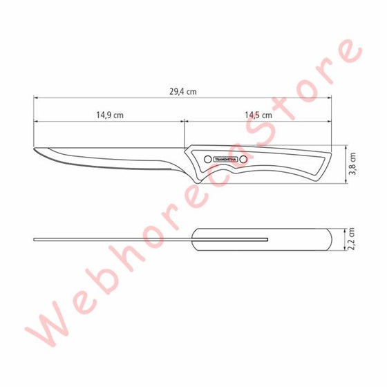 Tramontina Churrasco Black Boning Cleaver Meat Knife / Pisau Daging Golok Parang Gagang Kayu - Image 10