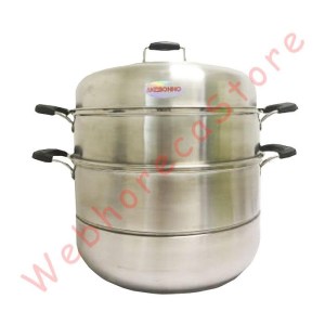 Akebonno Steamer Double Pot 304/ Panci Kukus Susun 2 Stainless 18/8