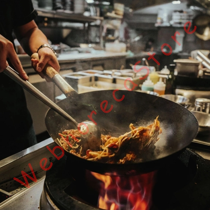 Wok Master Blacksteel Wok Wooden Handle 34-36-38-40cm / Wajan Kuali Hitam 13-14-15-16" - Image 3