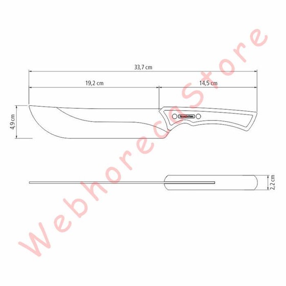Tramontina Churrasco Black Boning Cleaver Meat Knife / Pisau Daging Golok Parang Gagang Kayu - Image 11