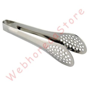 Food Bread Tongs Oval 5-7-9-12-14" / Jepit Capit Roti Makanan Stainless Lubang