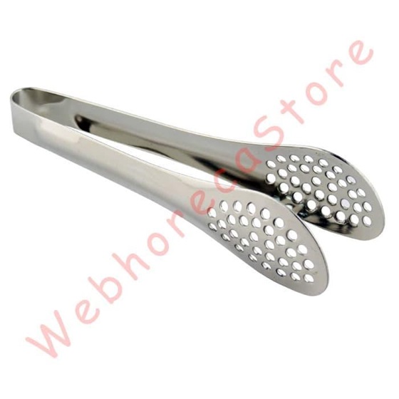 Food Bread Tongs Oval 5-7-9-12-14" / Jepit Capit Roti Makanan Stainless Lubang