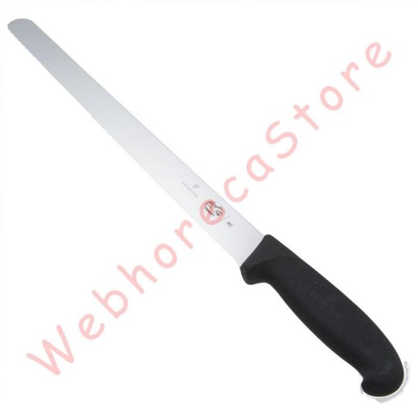 Victorinox Slicing Knife 25-30-36cm Wavy Edge Round Tip Fibrox Handle/ Pisau Ham Daging Kue Gerigi