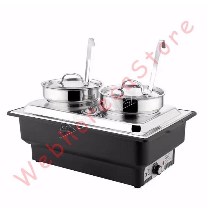 Sunnex Double Bain Marie Electric Chaffer / Prasmanan Bubur Soup Tureen Stainless - Image 2
