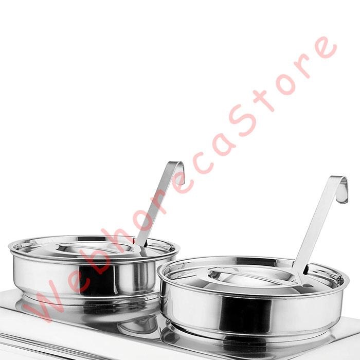Sunnex Double Bain Marie Electric Chaffer / Prasmanan Bubur Soup Tureen Stainless - Image 6
